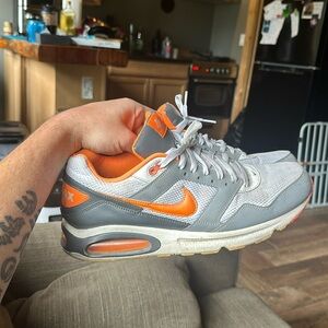 Nike Men’s Air Max Navigate Total Orange White Gray Sneakers 454251-100 Size 14